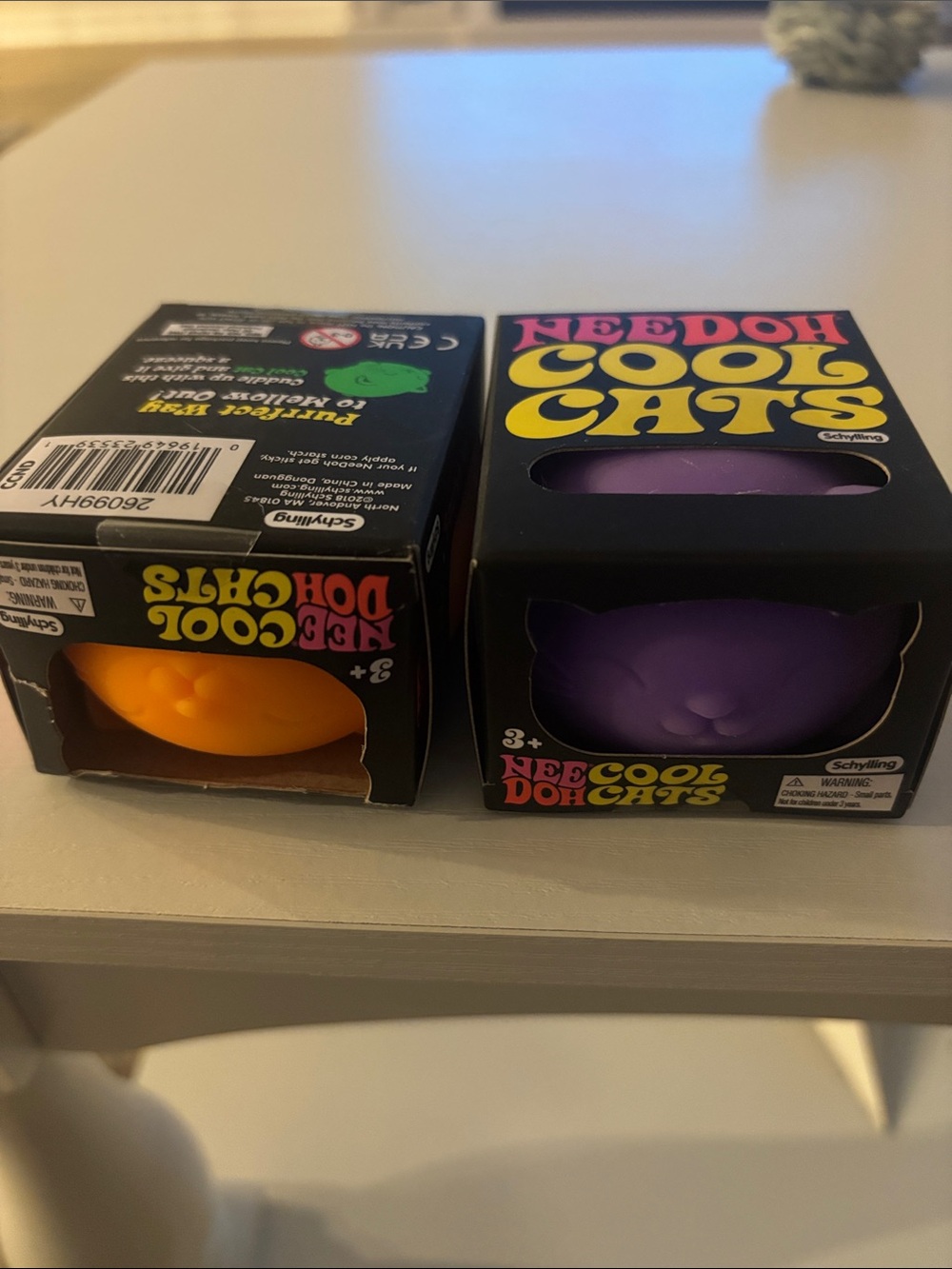 Needoh Cool Cats Plush Squeeze Toy - Purple and Orange